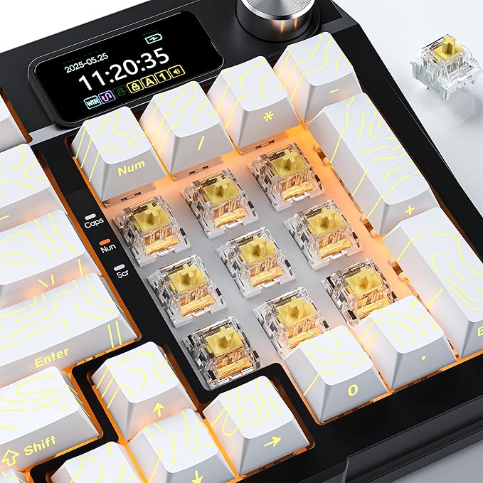 Zhouwang Yellow Keyboard Switches,3-Pin Pre-Lubed Linear Switches for MX Mechanical Gaming Keyboard(Yellow,72PCS)
