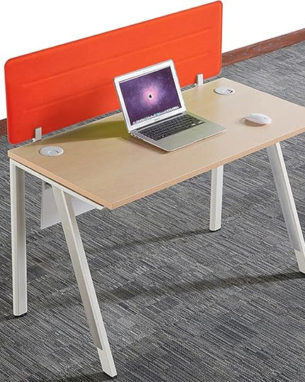 Desk Divider Panel, 34.6" x 11.8", Orange – Clamp-On with 2 T-Clips, Soundproof Noise Reducing Privacy Screen for Office or Home Desk, High Quality Polyester