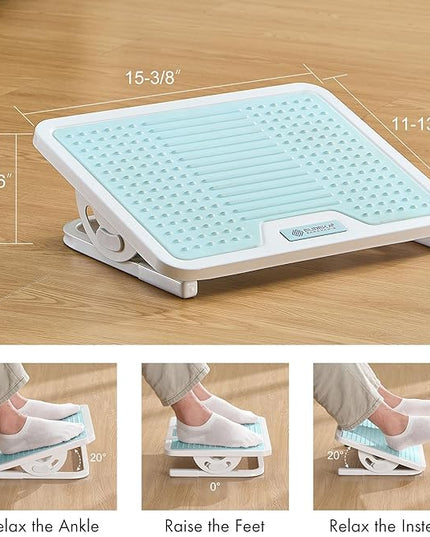 EUREKA ERGONOMIC Tilt Adjustable Footrest, Foot Rest for Under Desk at Work with Massage Surface, Office Foot Rest Under Desk with 20 Degree Tilt No Locking, Metal Frame