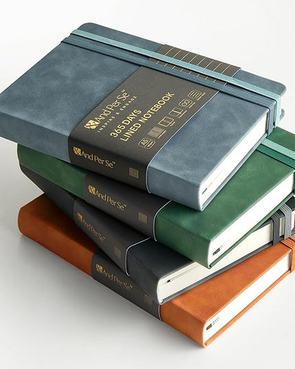 &And Per Se Lined Journal Notebook, 365 Pages, A5, 5.7'' x 8'' 100GSM Thick Paper, Journals for Writing, Hardcover Notebooks for Women Men (Black)