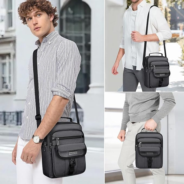 WITZMAN Crossbody Bags for Men Travel Shoulder Bag Lightweight Man Purse Small Casual Messenger Bag for Work Traveling