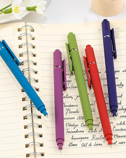 RIANCY Gel Pens, 0.5mm Black Ink Quick Dry Ball Point Pens, Fine Point Smooth Writing Retractable Pens, Cute Aesthetic Gifts Set for Men Women Journaling, Office School Stationery Supplies Pack of 20