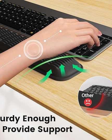 MEKASS Keyboard Wrist Rest for 60% Compact Keyboard, Ergonomic Soft Memory Foam Wrist Support with Non-Slip Silicone Base, Keyboard Pad Relieve Wrist Pain from Laptop, Computer, Typing (Pink)