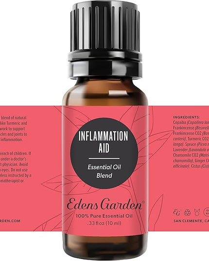 Edens Garden Inflammation Aid Essential Oil Blend- 100% Pure Premium Grade, Undiluted, Natural, Therapeutic, Aromatherapy, The Best for Skin, Face, Humidifiers 10 ml (.33 fl oz)
