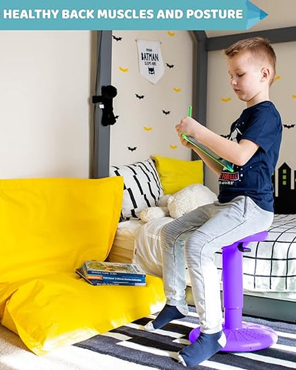 ActiveChairs Adjustable Wobble Stool, Flexible Classroom Seating, Improves Focus, Posture & Helps ADHD/ADD, Sensory Chair, Active Desk Chairs, Adjusts from 16.65" to 23.75", Ages 13-18, Purple