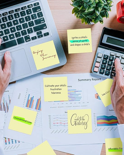 (18 Pack) Sticky Notes 3x3 in Yellow, Strong Adhesive, Clean Removal, Recyclable, Self-Stick Pads, Easy to Post for Home, Office, Notebook