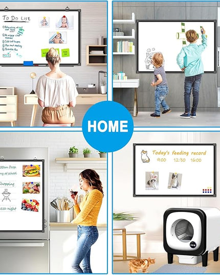 H-Qprobd 36"x24" White Board for Wall Double-Sided Magnetic Dry Erase Board with Black Aluminum Frame, Presentation Whiteboard Suitable for Home, Office, Classroom & Kitchen