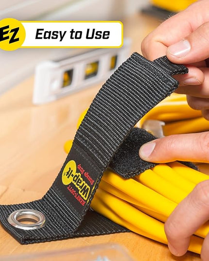 Heavy-Duty Wrap-It Storage Straps, 10-inch (6 Pack) - Hook and Loop Extension Cord Organizer Hanger, Cord Keeper, Cable Straps for Cords, Hoses, and Garage Storage