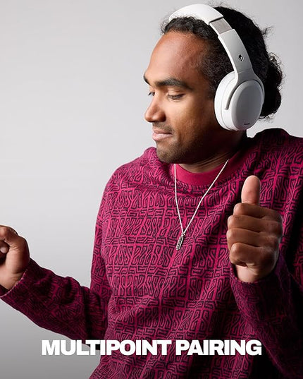 Skullcandy Crusher ANC 2 Wireless Over-Ear Bluetooth Headphones with Multi-Sensory Bass, Active Noise Cancelling, Up to 60 Hours Battery, Microphone for iPhone Android - Bone