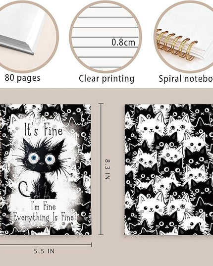 Funny Cat Journal Notebook for Teen Girls & Women, Funny Gifts for People Who Love Cats, Cat Lover Gifts for Women Men, Cute Notebooks for School Supplies, cat notepad 5.5x8.3 Inch