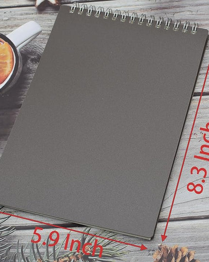 Yansanido Top Bound Spiral Notebook, 4 Pcs 4 Color A5 Size Thick Plastic Hardcover 7mm College Ruled Paper 80 Sheets (160 Pages) Journal for School and Office Supplies (4 Pcs A5)