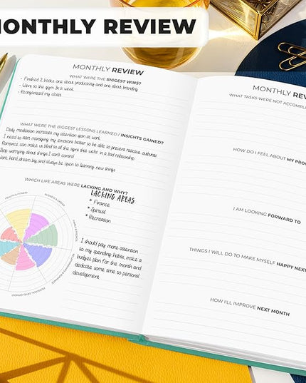 Clever Fox Planner Premium Edition – Undated Luxurious Weekly & Monthly Planner to Increase Productivity and Hit Your Goals – Organizer – Start Anytime, A5, Lasts 1 Year, Light Turquoise (Weekly)