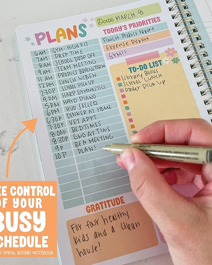 Undated Daily Planner Notebook - Undated Planner Notebooks, Daily To Do List Planners, To Do List Notebook for Work Organization, Day Schedule Planners for Kids and Adults