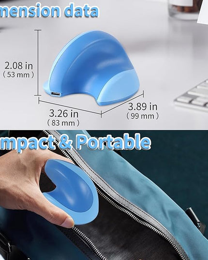 Wireless Mouse Ergonomic Vertical Mouse with Bluetooth & 2.4GHz USB Receiver 3 Buttons Rechargeable Silent Portable Optical USB Cordless Mice for Laptop PC Desktop Tablet Kids Adults Gifts (Blue)