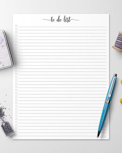 321Done To Do List Notepad - 50 Sheets (8.5" x 11") To-Do Checklist Tear Off Planning Pad, Large Letter-Size - Made in The USA - Simple Script - College-Ruled