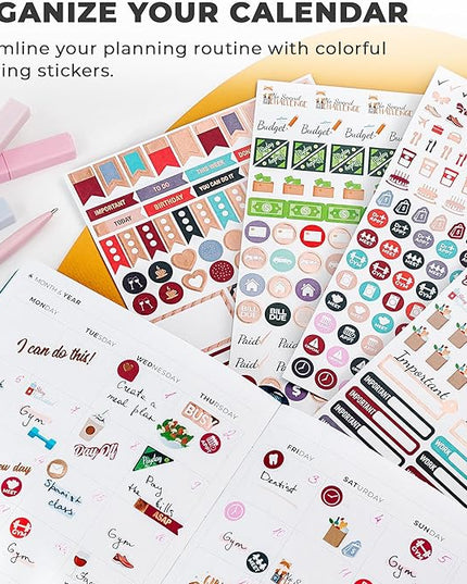 Clever Fox Planner Stickers – 1360+ Aesthetic Monthly, Weekly, Daily, Seasonal, Holiday & Journal Stickers – Journaling & Calendar Accessories for Women, Adults & School, 14 Sheets (Value Pack)