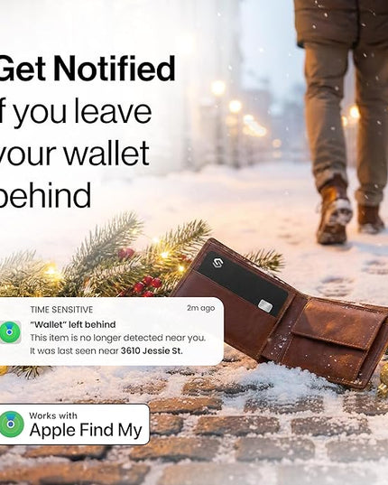 SPOTMINDERS Mens Valentines Day Gifts for Him Apple MFi Certified Credit Card Wallet Tracker PRO (iOS Only) 0.07in Works with Apple Find My Rechargeable Tracking Card IP68 Slim Passport Item Finder