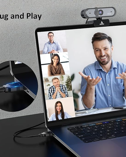 NexiGo N660P 1080P 60FPS Webcam with Software Control, Dual Microphone & Cover, Autofocus, HD USB Computer Web Camera, for OBS/Gaming/Zoom/Skype/FaceTime/Teams/Twitch