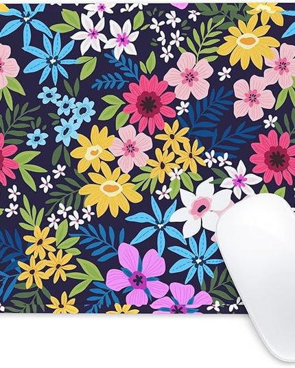 Flower Square Mouse Pad,Non-Slip Rubber Base Mouse Pad,Home Office Decoration Desktop Accessory,Laptop Mouse Pad for Office Laptops,9.4x7.8x0.12inch 4