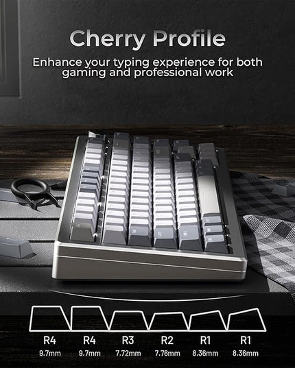 OHY XVX Shine Through Keycaps -133 Keys Cherry Profile Double Shot PBT Keycaps Compatible for 60%/75%/100% Retro Gaming Mechanical Keyboard-Milk Light Gray
