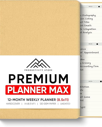 Undated, 2026 Planner, 8.5" x 11" - The #1 Productivity Planner to Achieve Your 2026 Goals - Planner 2026-2027 by PRODUCTIVITY STORE (A4, CREAM)