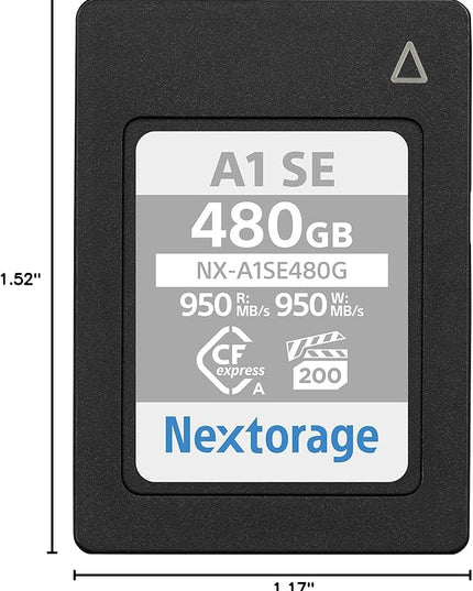 Nextorage 480GB CFexpress Type A VPG200 Japanese Brand Max. Write Speed 950MB/s Max. Read Speed 950MB/s Sony Alpha Series Compatibility Confirmed NXA1SE480G Memory Card for Camera