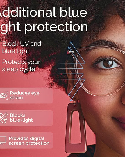 Gaoye Blue Light Blocking Glasses - Trending Round TR90 Frames, Metal Arms, UV400 Protection - Matching Soft Case