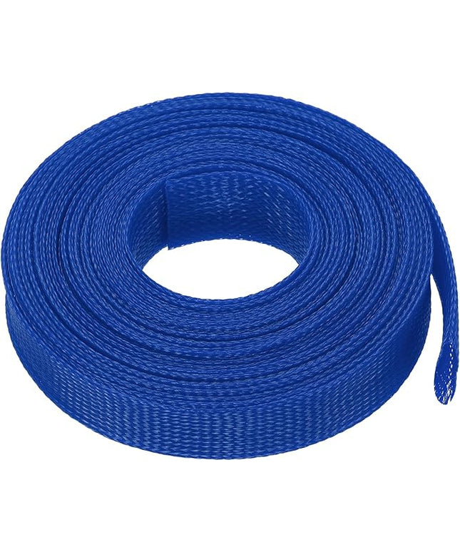 uxcell Expandable Sleeving, 1 1/4-inch 25ft Cable Sleeve, Blue