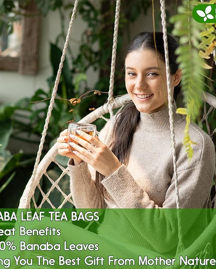 FreshDrinkUS, Premium 40 Banaba Tea Bags, 100% Natural & Pure from Banaba Leaves. Loose Leaf Banaba Herbal Tea. No Sugar, No Caffeine, No Gluten, Vegan.