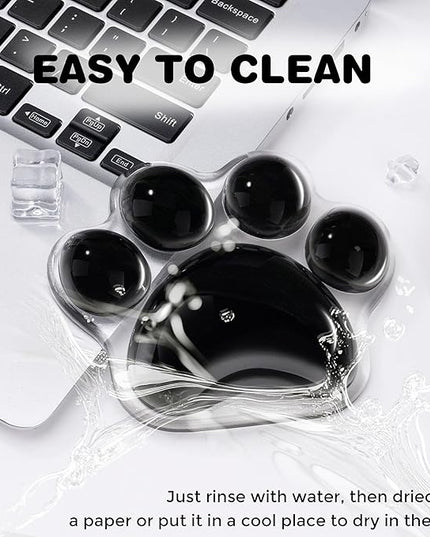 Black Cat Paw Wrist Rest Pad for Mouse Ergonomic, Cute Silicone Wrist Rest Support Cushion Pad Comfort Soft Hand Pain Relief Pad for Home Laptop&Computer