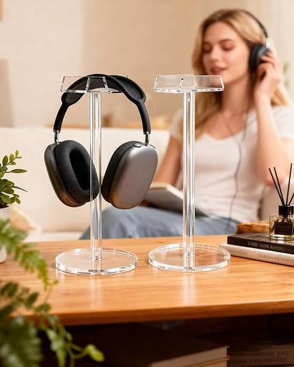 Acrylic Desktop Headphone Holder, Countertop Accessories Stand,Universal for All Music Gaming Headsets 1 Pack(DP015)