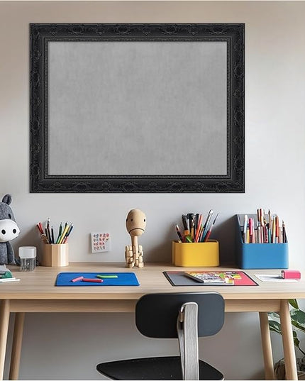 Amanti Art Black Framed Magnetic Board 22x28 Medium Vision Board for use with Magnets, 100% Metal Sheet to Display Items as Office Decor or for Home Organization in mudroom, Kitchen or Kids Room