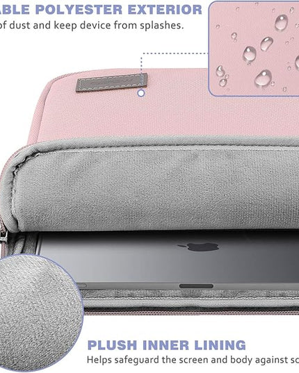 MoKo 9-11 Inch Tablet Sleeve Bag Carrying Case Fits New 11 inch iPad Air M3, iPad A16 2025, iPad Pro 11 M4/Air M2, iPad Air 5/4/3th, iPad 10/9/8/7th, Pink