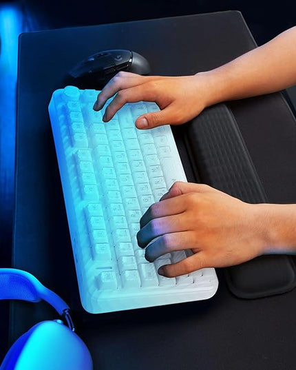 MEKASS Keyboard Wrist Rest for 60% Compact Keyboard, Ergonomic Soft Memory Foam Wrist Support with Non-Slip Silicone Base, Keyboard Pad Relieve Wrist Pain from Laptop, Computer, Typing (Pink)