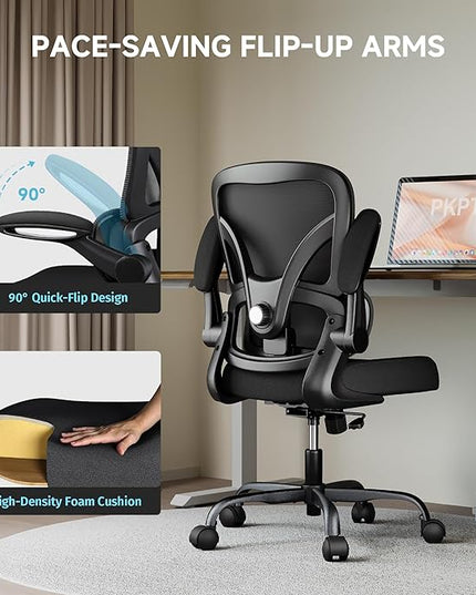 Mesh Office Chair, 330LBS Ergonomic Desk Chair with Adjustable Lumbar Support, Executive Computer Chairs for Home Office, Black