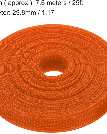 uxcell Expandable Sleeving,1 3/16-inch 25ft Cable Sleeve, Orange