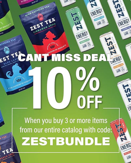Zest Energy Green Tea – Pomegranate Mojito High Caffeine Tea Bags for Focus & Morning Energy – Natural Caffeinated Tea with 135mg Caffeine – Coffee Substitute – 15Ct Box, Non-GMO & Keto Friendly