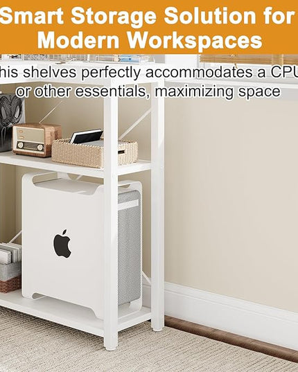 Grandder L Shaped Computer Desk with Reversible Shelves, 40 Inch Small Corner Desk with Storage Bag, Gaming Desk Computer Table Study Writing Desk for Home Office Small Space, White