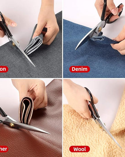 Fabric Scissors Tailor Sewing Shears - 9 Inch Heady Duty Scissors for Fabric Cutting Professional Ultra Sharp Cloth Tailor Scissors Multipurpose Utility Dressmaker Leather Titanium Scissors (9Inch)