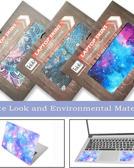Laptop Skin Sticker Decal,12" 13" 13.3" 14" 15" 15.4" 15.6 inch Laptop Vinyl Skin Sticker Cover Art Protector Notebook (2 Wrist Pad Skins), Decorative Waterproof, Romantic Starry Night Sky