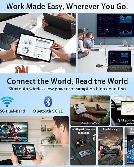 Android 15 Tablet 10 inch, 2025 Tablet with Keyboard, 2-in-1 Tablets with T615 Octa-Core, 20GB+128GB+2TB Expand, Gemini AI, 8MP Camera, 6000mAh, Android tablet with Keyboard, Mouse, Case, Stylus