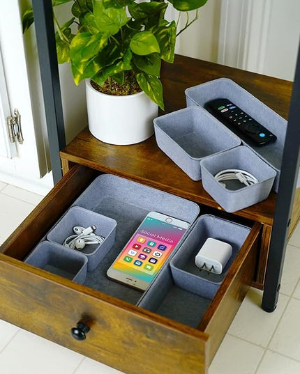 Welaxy Desk Drawer Organizer Tray, 8-Piece Felt Storage Drawer Dividers for Office & Home (Glacier gray)