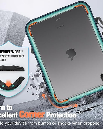 MoKo 9-11 Inch 360° Protective Tablet Sleeve Bag, Fits 11 inch iPad Air M3, iPad A16 2025, Pro 11 M5, iPad 10/9/8/7th, Tab S8/S9 11, Multifunctional Bag with Shoulder and Headphone Port, Indigo