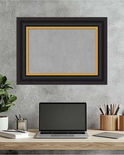 Amanti Art Black Framed Magnetic Board 18x24 Small Vision Board for use with Magnets, 100% Metal Sheet to Display Items as Office Decor or for Home Organization in mudroom, Kitchen or Kids Room