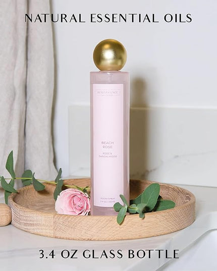 Benevolence LA Beach Rose Gift Box | Candle, Room Spray & Reed Diffuser | Rose & Sandalwood | Elegant Home Fragrance | Ready for Gifting | Gift Set for Women