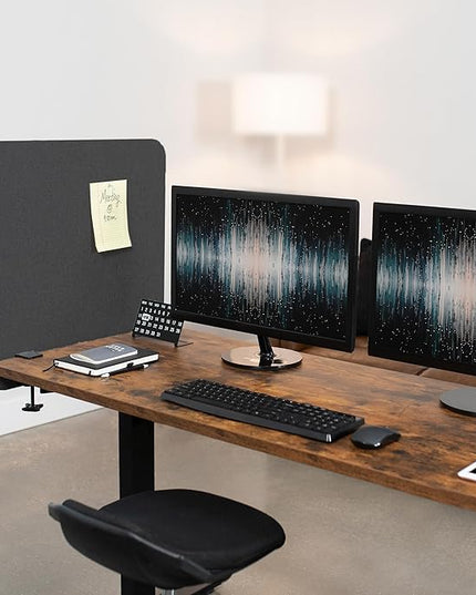VIVO Clamp-on 24 x 24 inch Privacy Panel, Sound Absorbing Cubicle Desk Divider, Acoustic Partition, Dark Gray, PP-1-V024D
