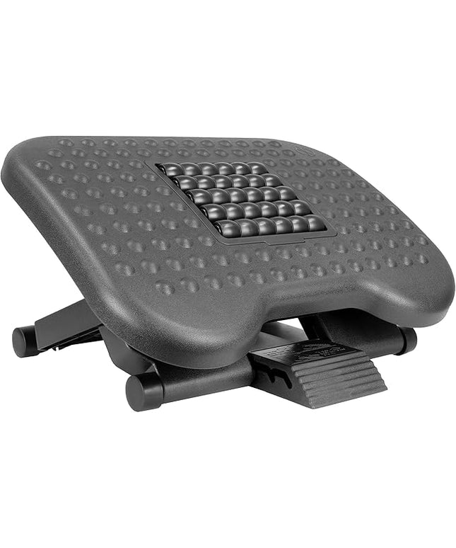 Mount-It! Ergonomic Under Desk Footrest | Massaging Foot Support for Foot Comfort | Office Tilting Footrest with 3-Level Height Adjustment Against Swelling