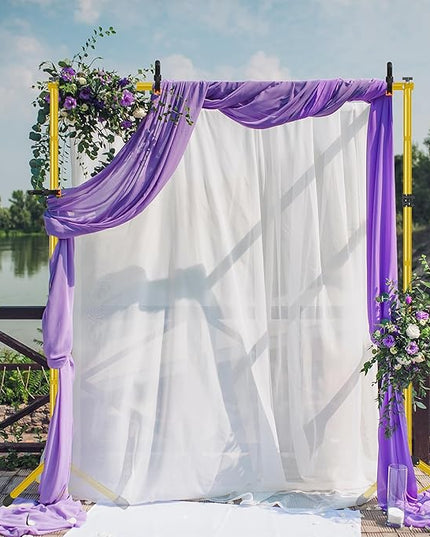 JSungo 10x8.5 FT Backdrop Stand for Parties, Adjustable Photo Backdrop Stand Kit with Carrying Bag, Portable Background Stand Backdrop for Wedding, Photoshoot, and Photo Studio, Gold