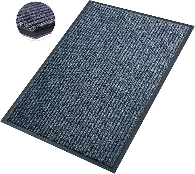 Front Door Mat,3'x10'Indoor Outdoor Door Mat,Heavy Duty Welcome,Commercial Floor Mats Inside Outside Entrance, Waterproof All-Season, All-Weather Non Slip Backing Doormat for Entryway,Dark Gray