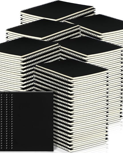Yahenda Spiral Notebook Bulk A5 Journal Lined 8.3'' x 5.5'' Writing Composition Paper Small Notepad Subject Notebook for Students Office Business Back to School Supplies(Black,108 Pcs)